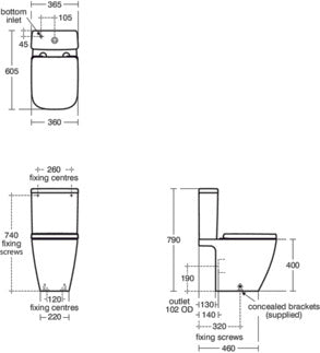 Ideal Standard i.life S Compact Close Coupled Toilet Open Back