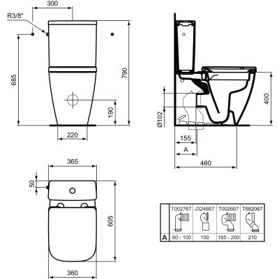 Ideal Standard i.life S Compact Close Coupled Toilet Back to Wall