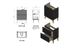 Litton 615mm Floor Standing 2 Drawer Basin Unit & Basin