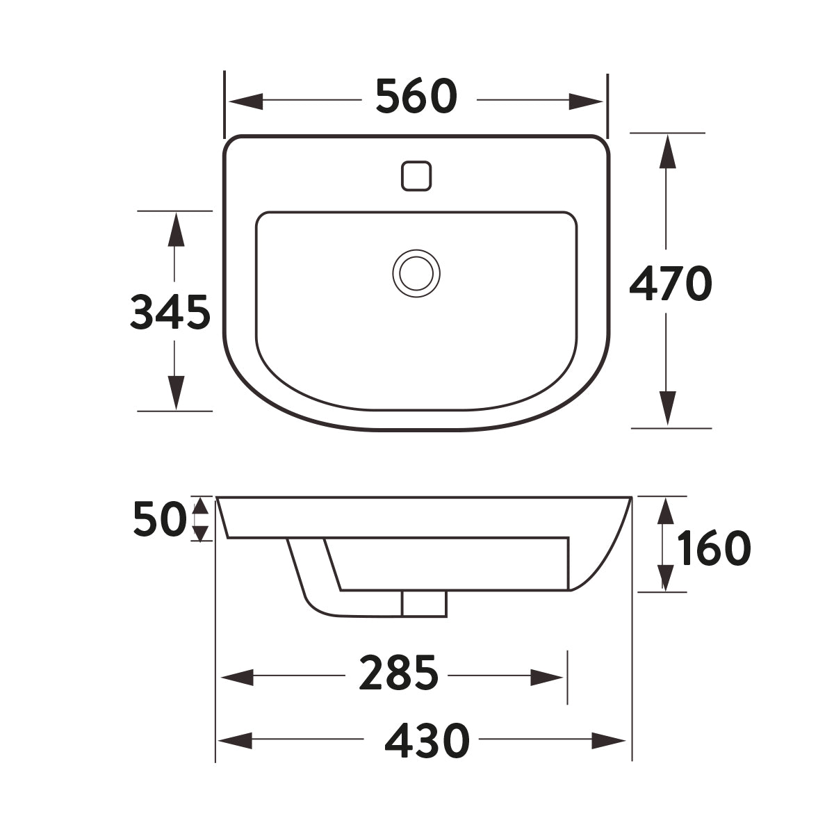 Scudo Middleton Semi-Recessed Basin