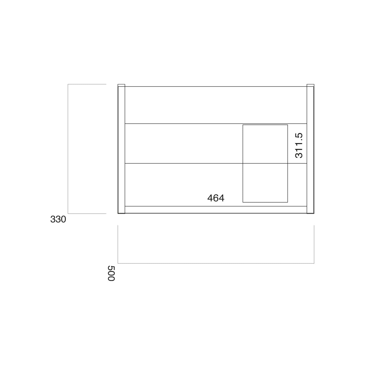 Scudo Muro 500 Basin Wall Cabinet Reduced Depth