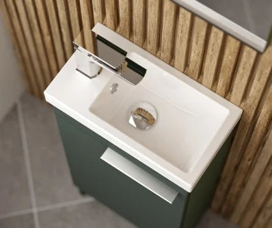 Utopia Qube Edge Wall Mounted Cloakroom Washbasin Unit
