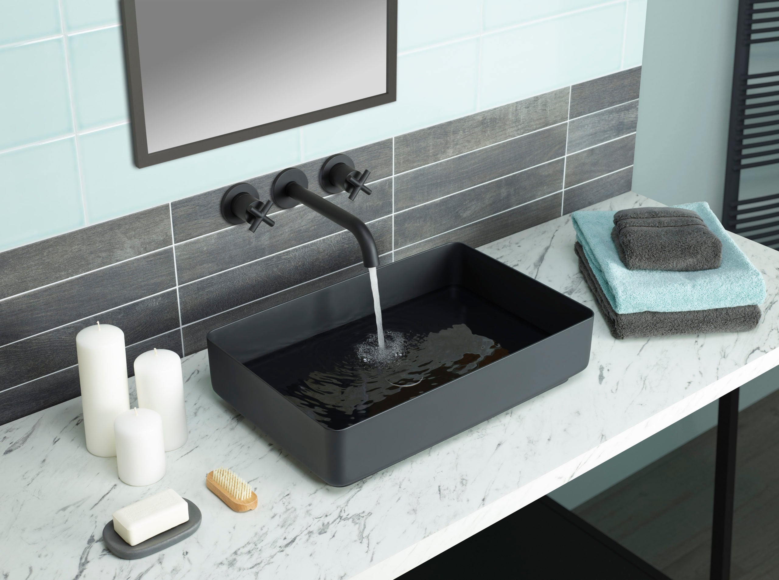 Jtp VOS Rectangular Counter Top Basin