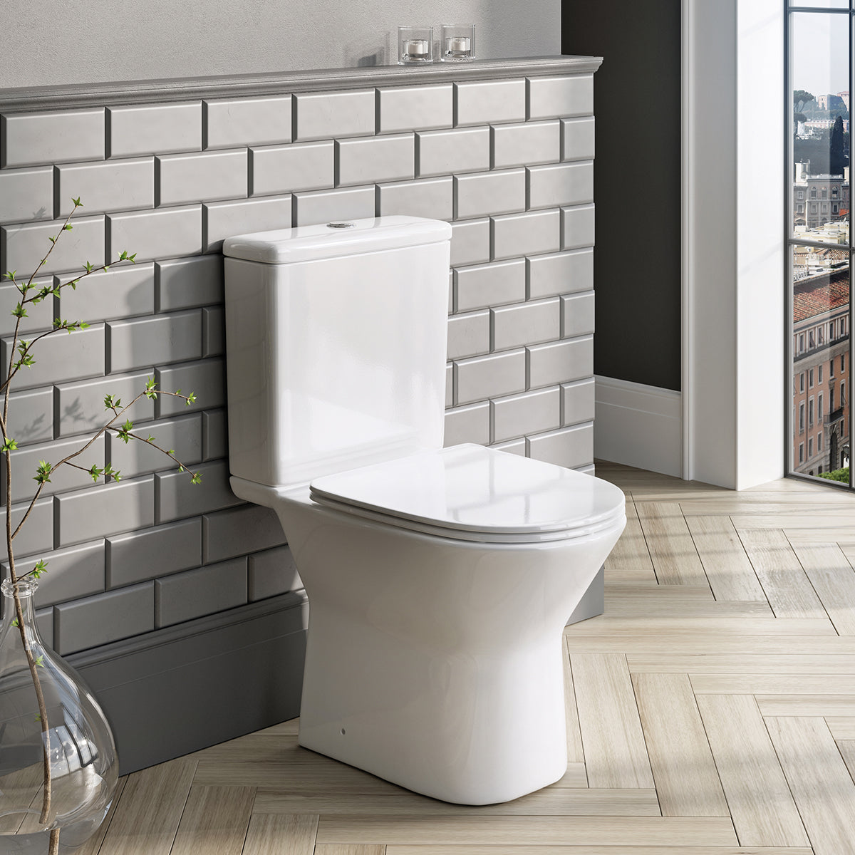 Scudo Middleton Close Coupled Toilet Rimless Open Back