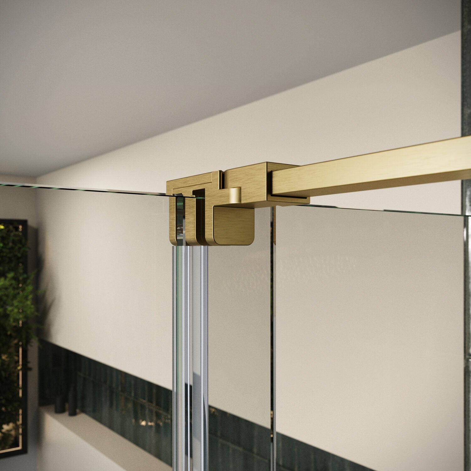 brushed brass shower screen fittings