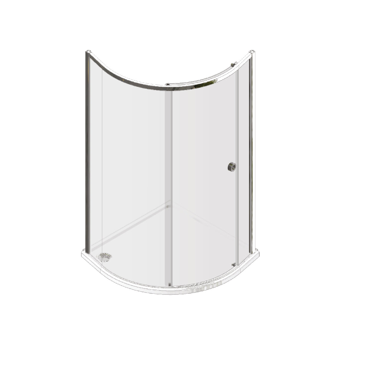 Matki Radiance Curved enclosure - Integrated Tray