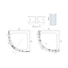 Scudo S6 Black Double Door Quadrant