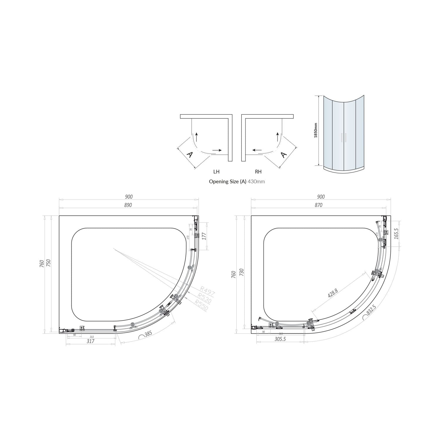 Scudo S6 Chrome Offset Double Door Quadrant