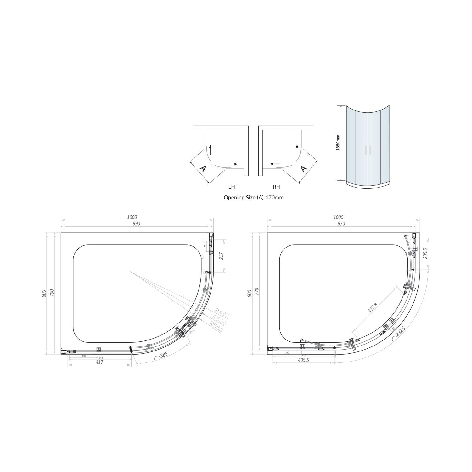 Scudo S6 Chrome Offset Double Door Quadrant