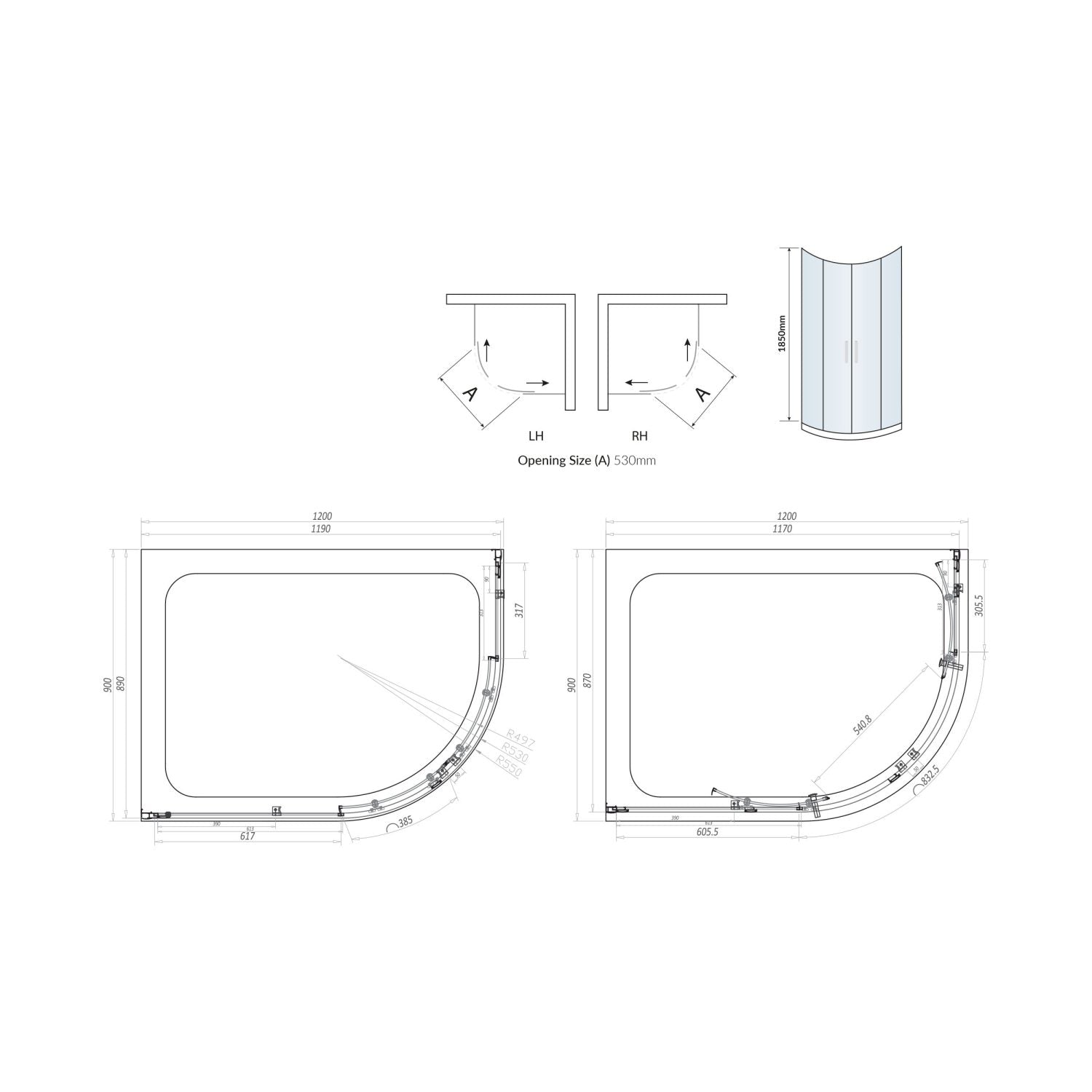 Scudo S6 Chrome Offset Double Door Quadrant