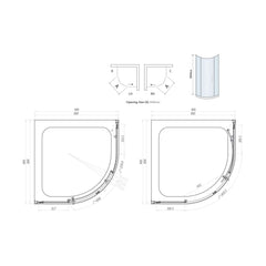 Scudo S6 Single Door Quadrant Chrome