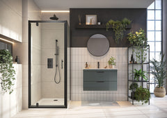 black shower enclosure