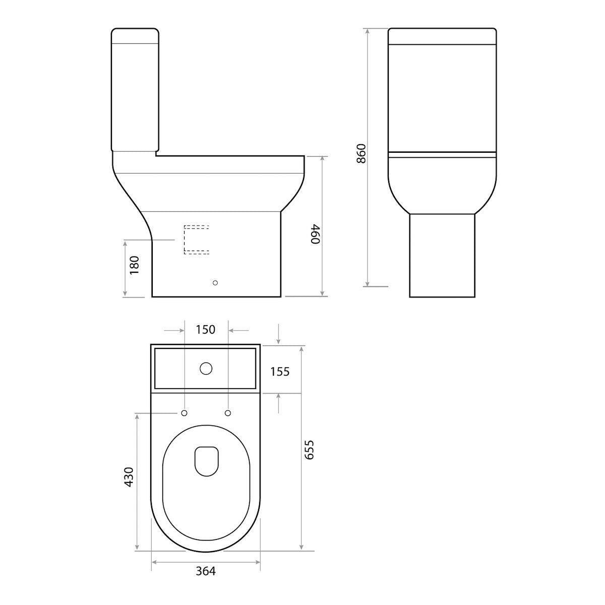 Scudo Spa Comfort Height Close Coupled Toilet Closed Back