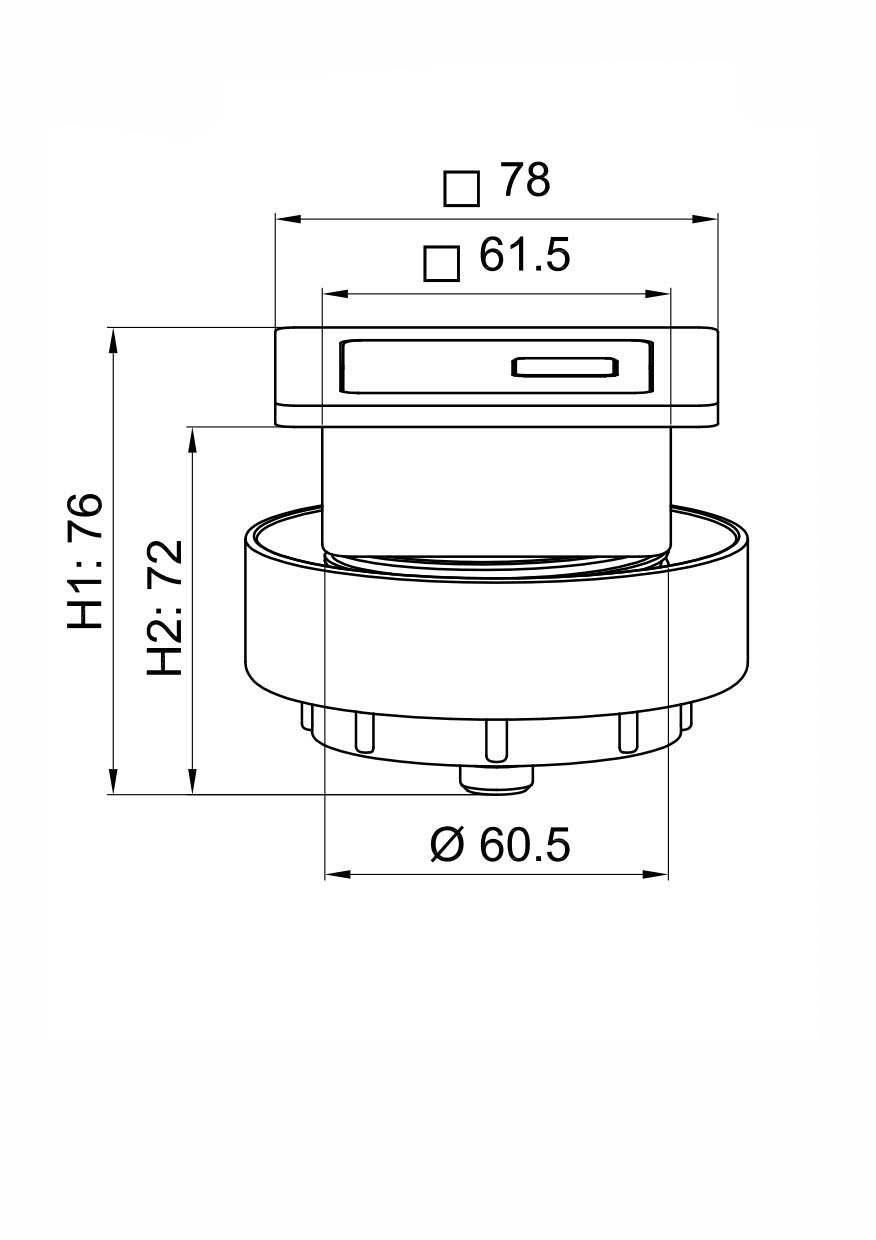 Scudo Square Dual Flush Button