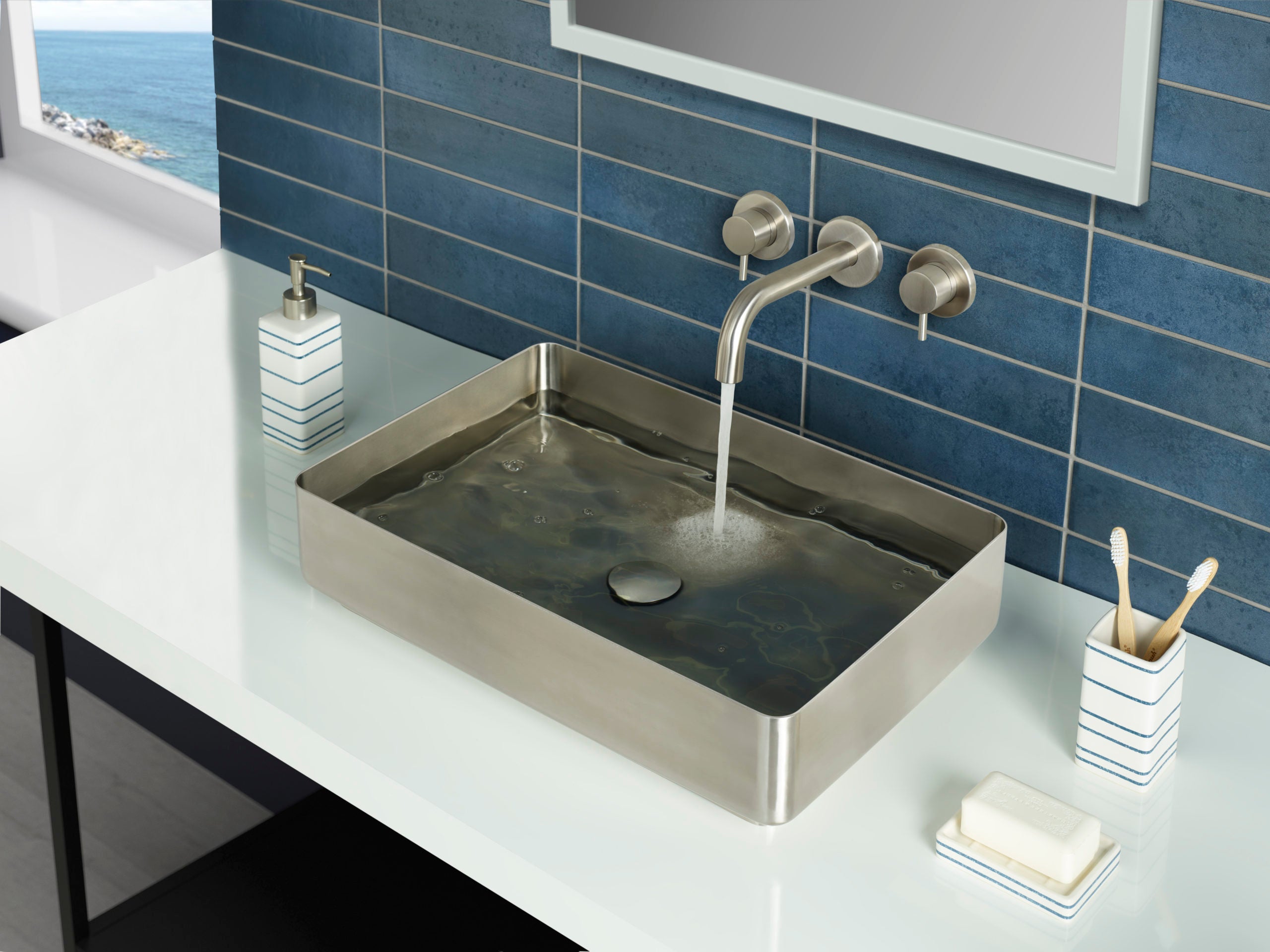 Jtp VOS Rectangular Counter Top Basin