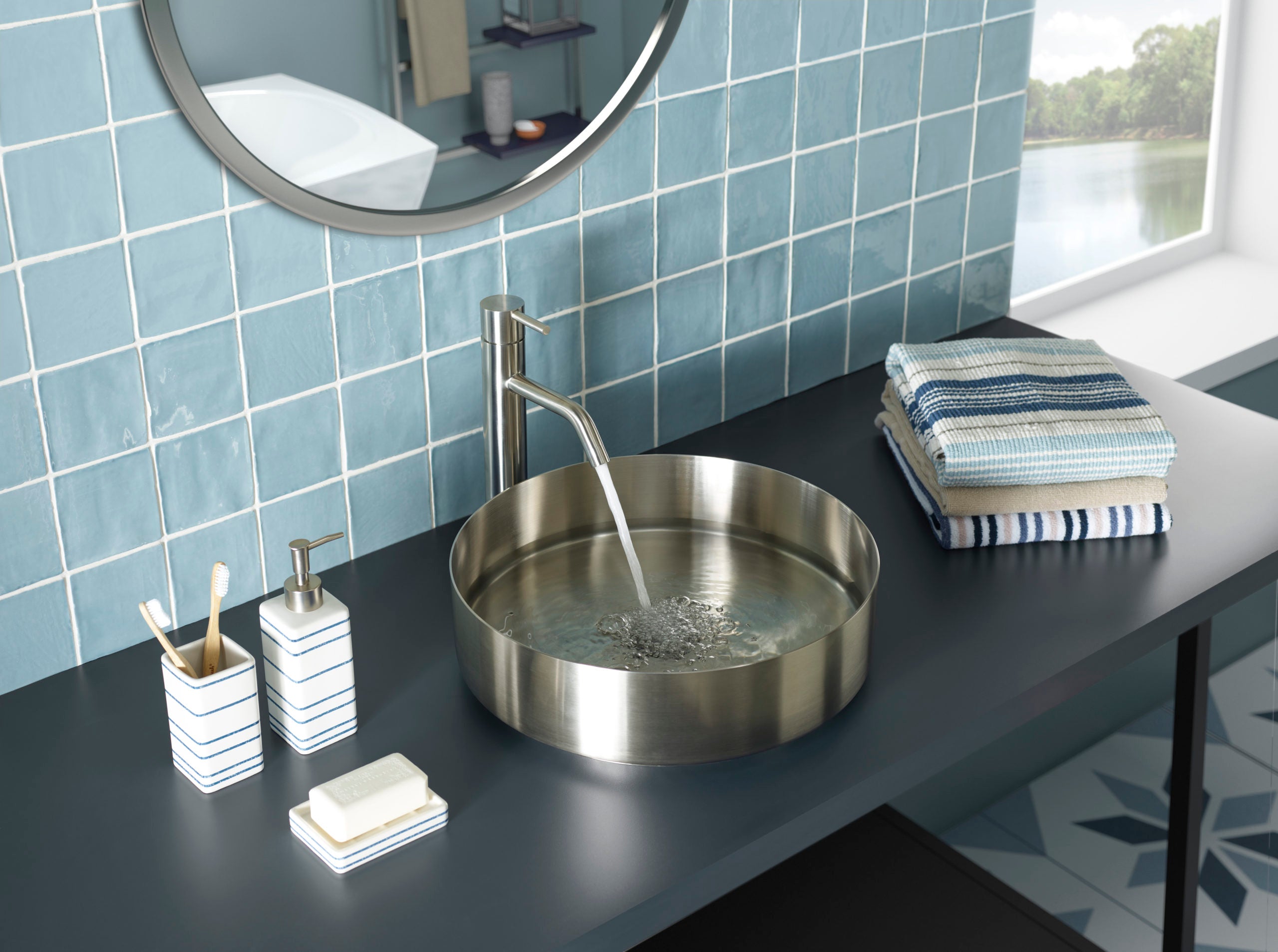 Jtp VOS Round Counter Top Basin