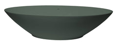 green oval freestanding bath