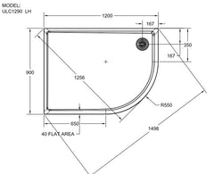 Matki Universal 40  Curved Shower Trays - Bespoke Colour