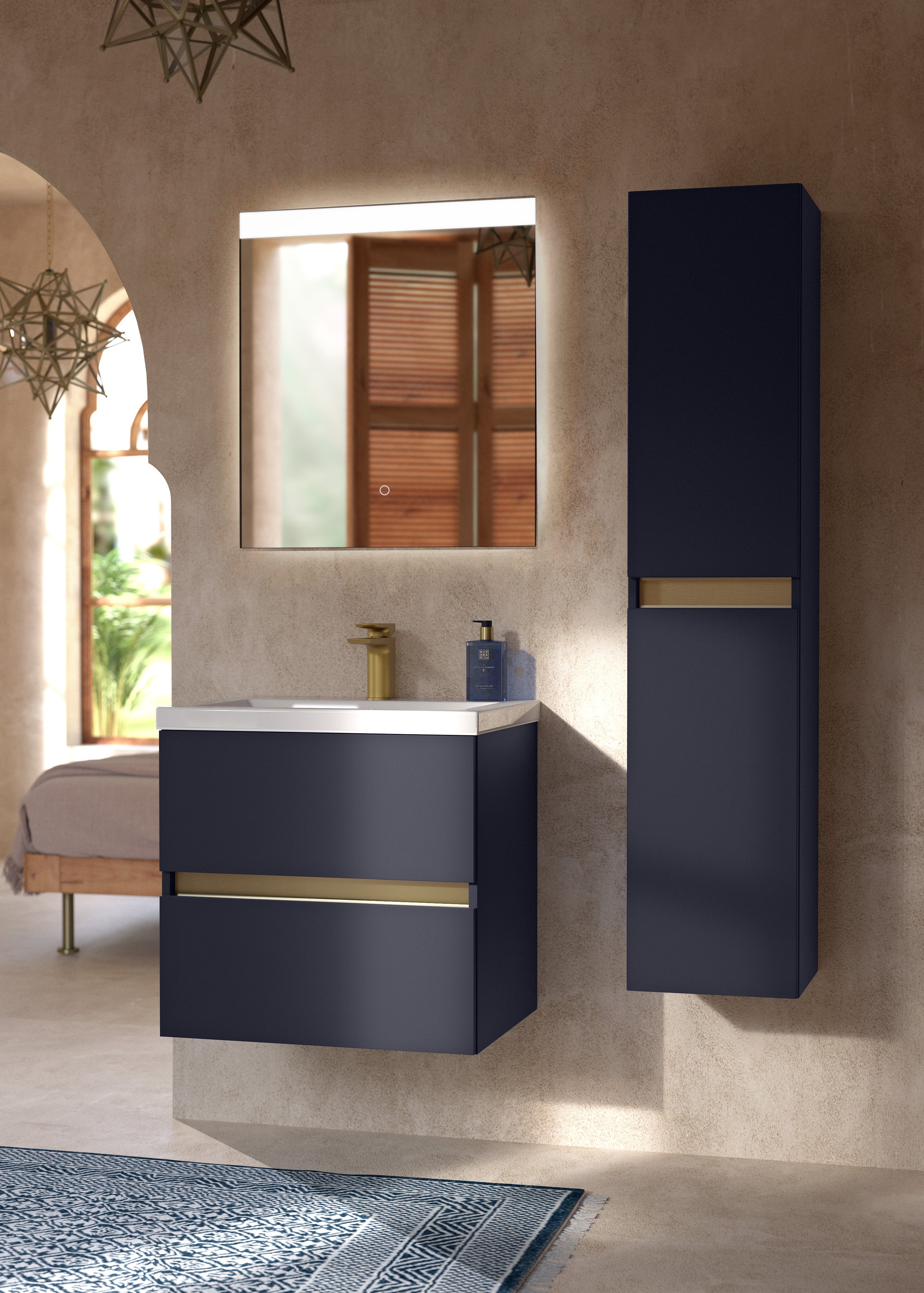 Utopia Qube Glide Wall Mounted 600mm Washbasin Unit