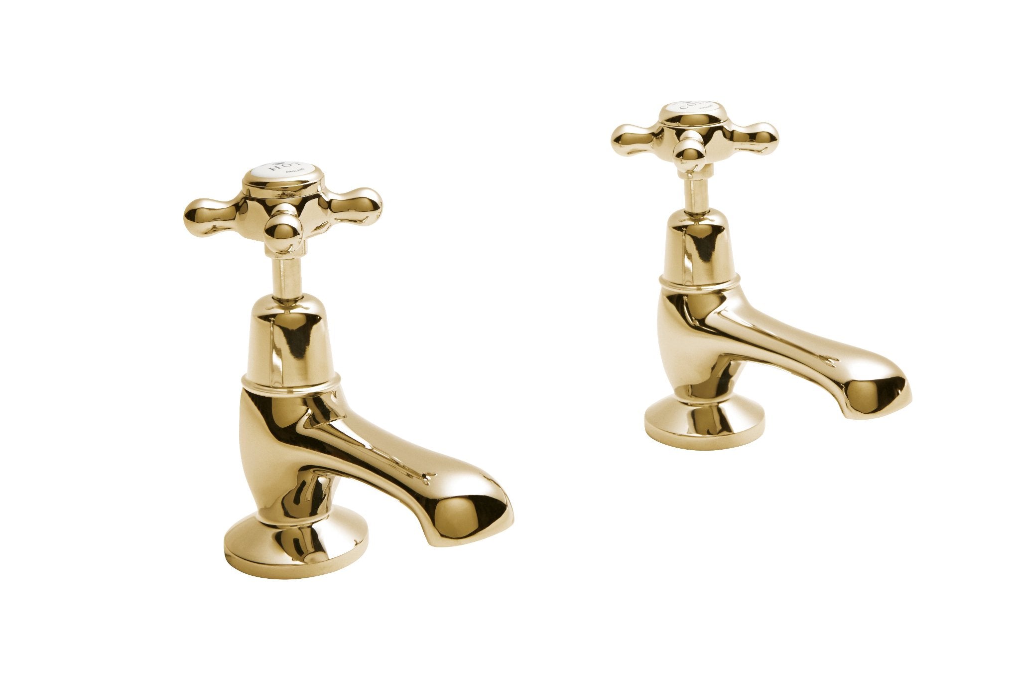 gold basin pillar taps traditional style