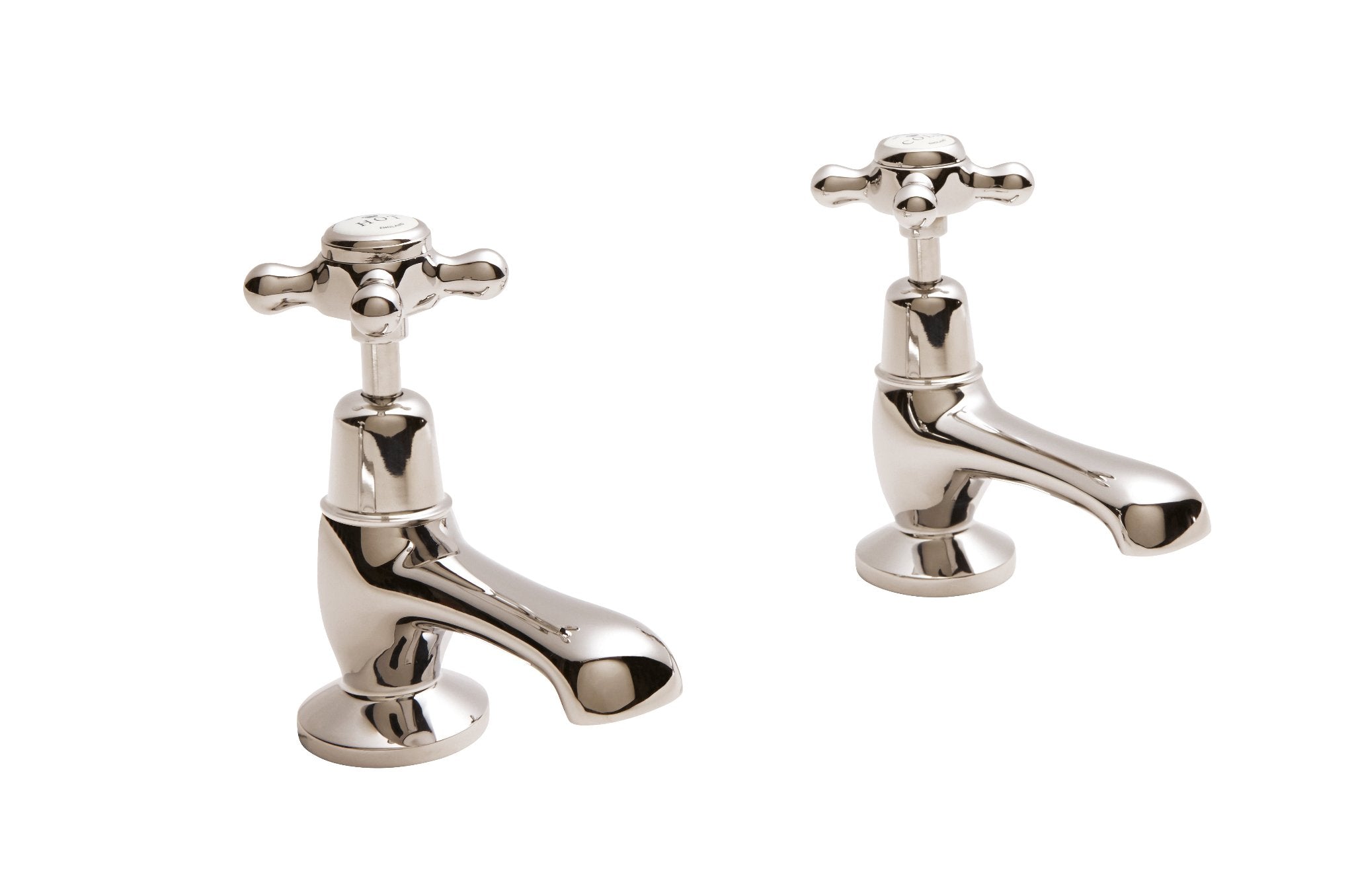 polished nickel traditional style basin taps