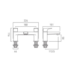 Vado Axces Ekko Deck Mounted Bath Filler Tap