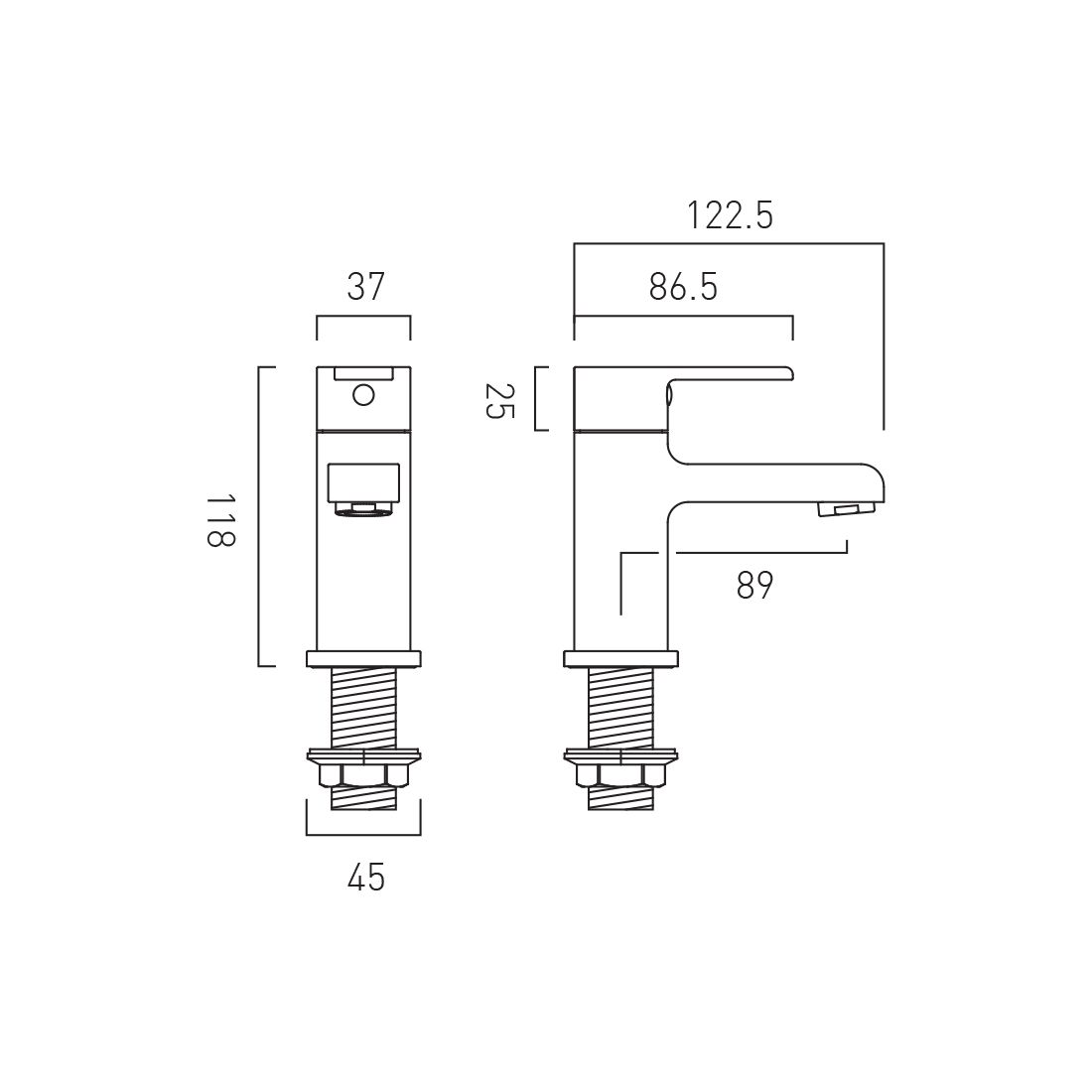 Vado Axces Irlo Bath Pillar Taps