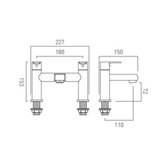 Vado Axces Irlo Deck Mounted Bath Filler