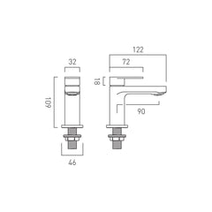 Vado Axces Metiz Basin Pillar Taps