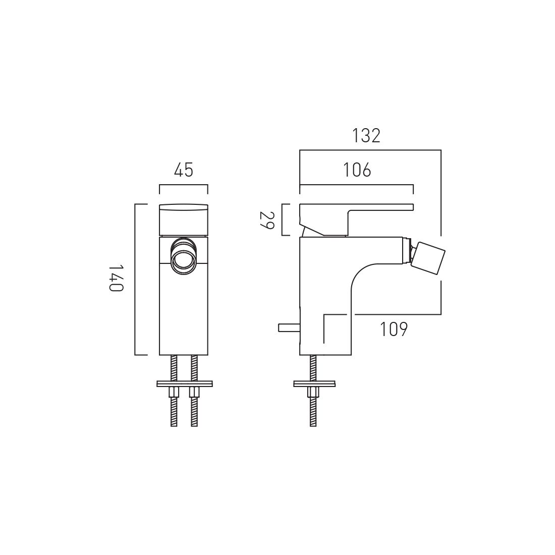 Vado Axces Metiz Bidet Mixer