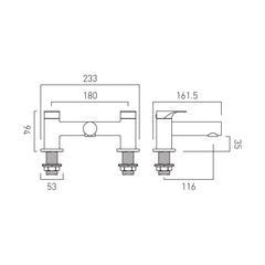 Vado Axces Metiz Deck Mounted Bath Filler