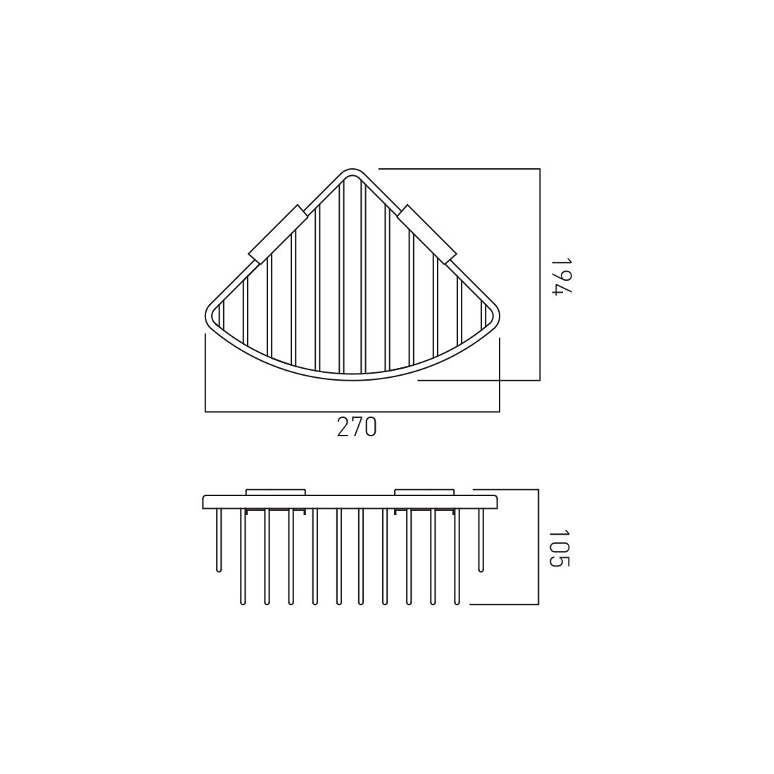 Vado Deep Triangular Corner Basket