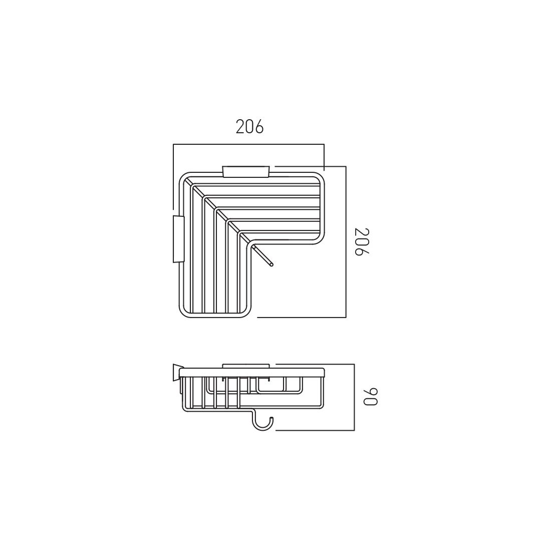 Vado Corner Basket with Hook