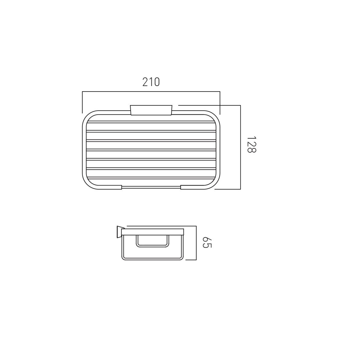 Vado Medium Rectangular Basket (65mm)