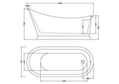 Mégane Slipper Bath drawing