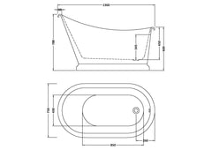 Penny slipper bath line drawing