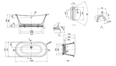 boat bath 1580 line drawing