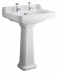 Fitzroy 2 tap hole 600 basin and pedestal