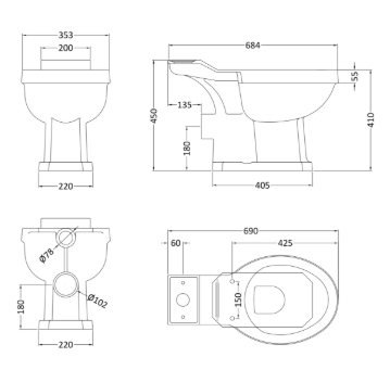 fitzroy close coupled pan line drawing