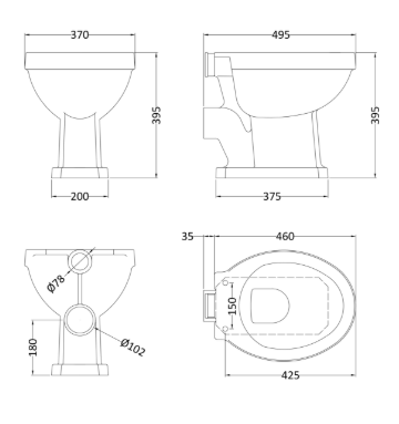 Fitzroy high level wc line drawing