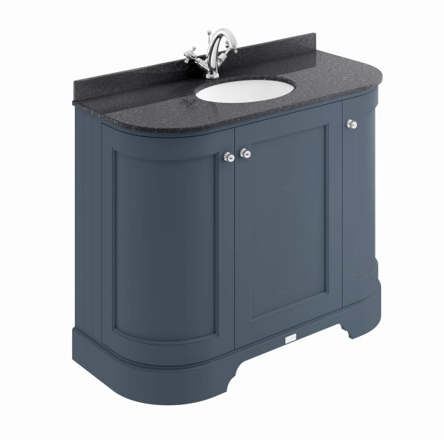 bayswater curved cabinet blue