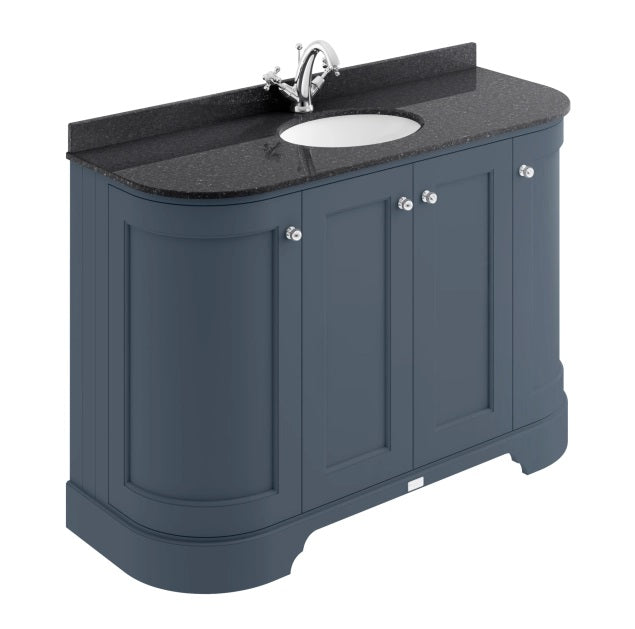 bayswater 1200 curved cabinet blue