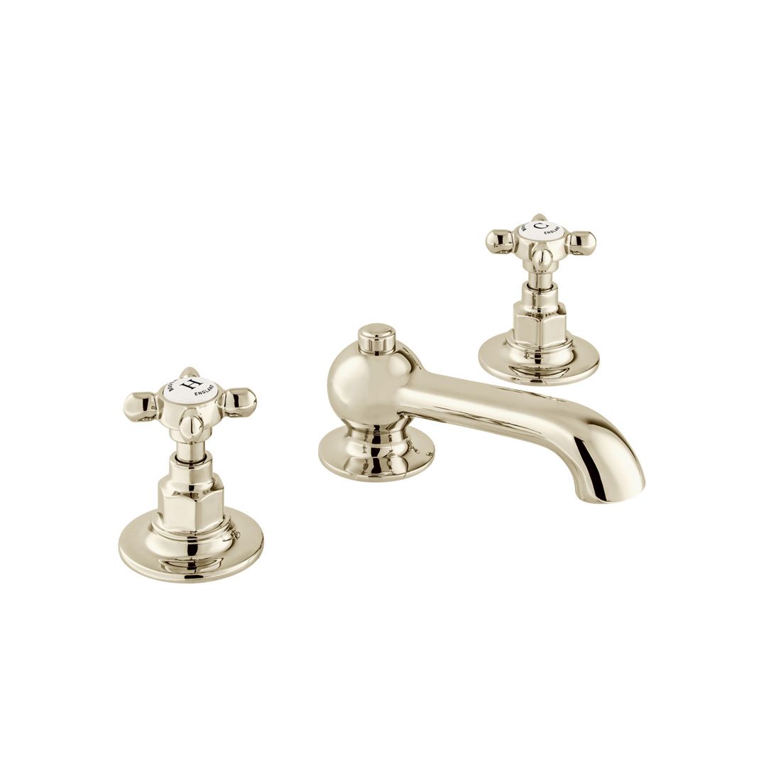 Vado Booth & Co. Axbridge Cross 3 Hole Basin Mixer with Pop Up Waste