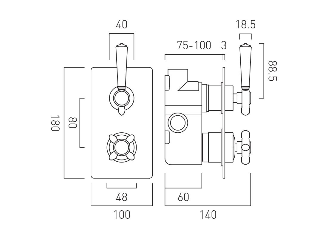 Vado Axbridge 1 Outlet Shower Valve