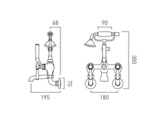 Vado Booth & Co. Axbridge Lever Wall Mounted Bath Shower Mixer