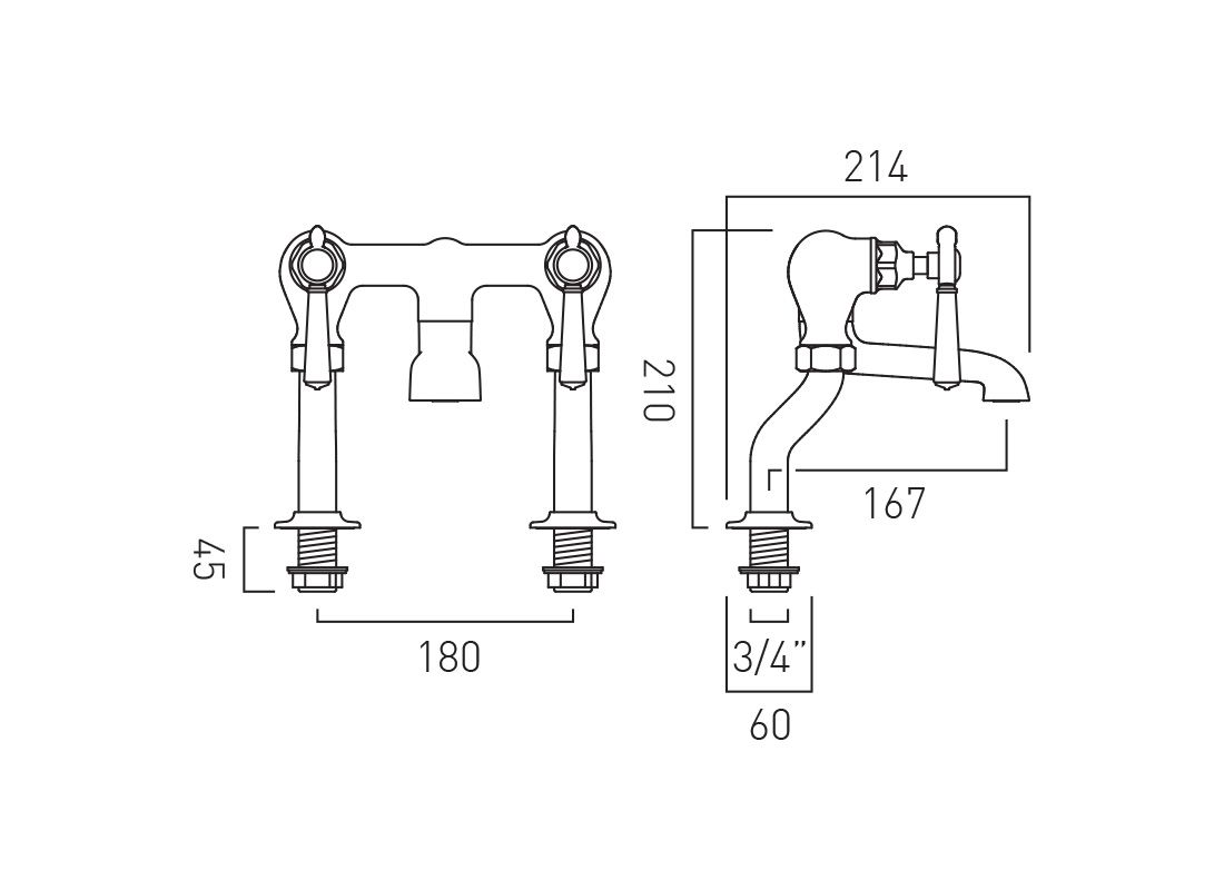 Vado Booth & Co. Axbridge Lever Bath Filler