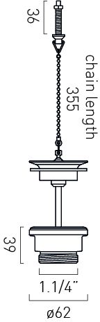 Vado Booth & Co. Plug and Chain Basin