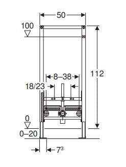 Geberit Duofix bidet frame 112cm