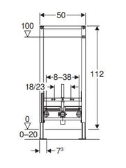 Geberit Duofix bidet frame 112cm