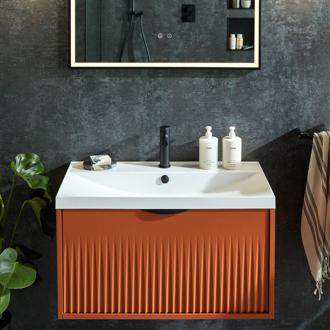 Vado Safari Fluted Wall Mounted 800mm Vanity Unit